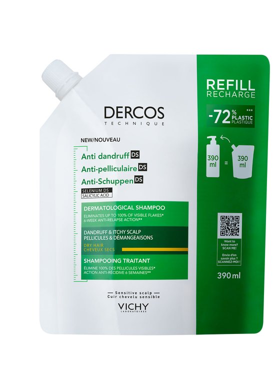 Dercos Anti-Dandruff Shampoo for Dry Hair Refill