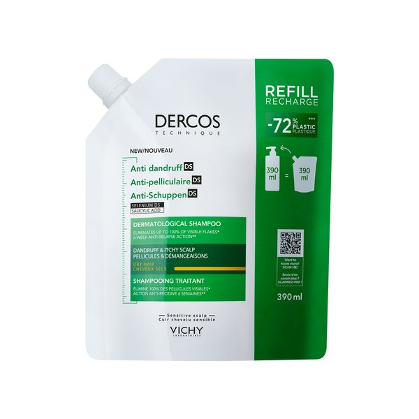 Dercos Anti-Dandruff Shampoo for Dry Hair Refill
