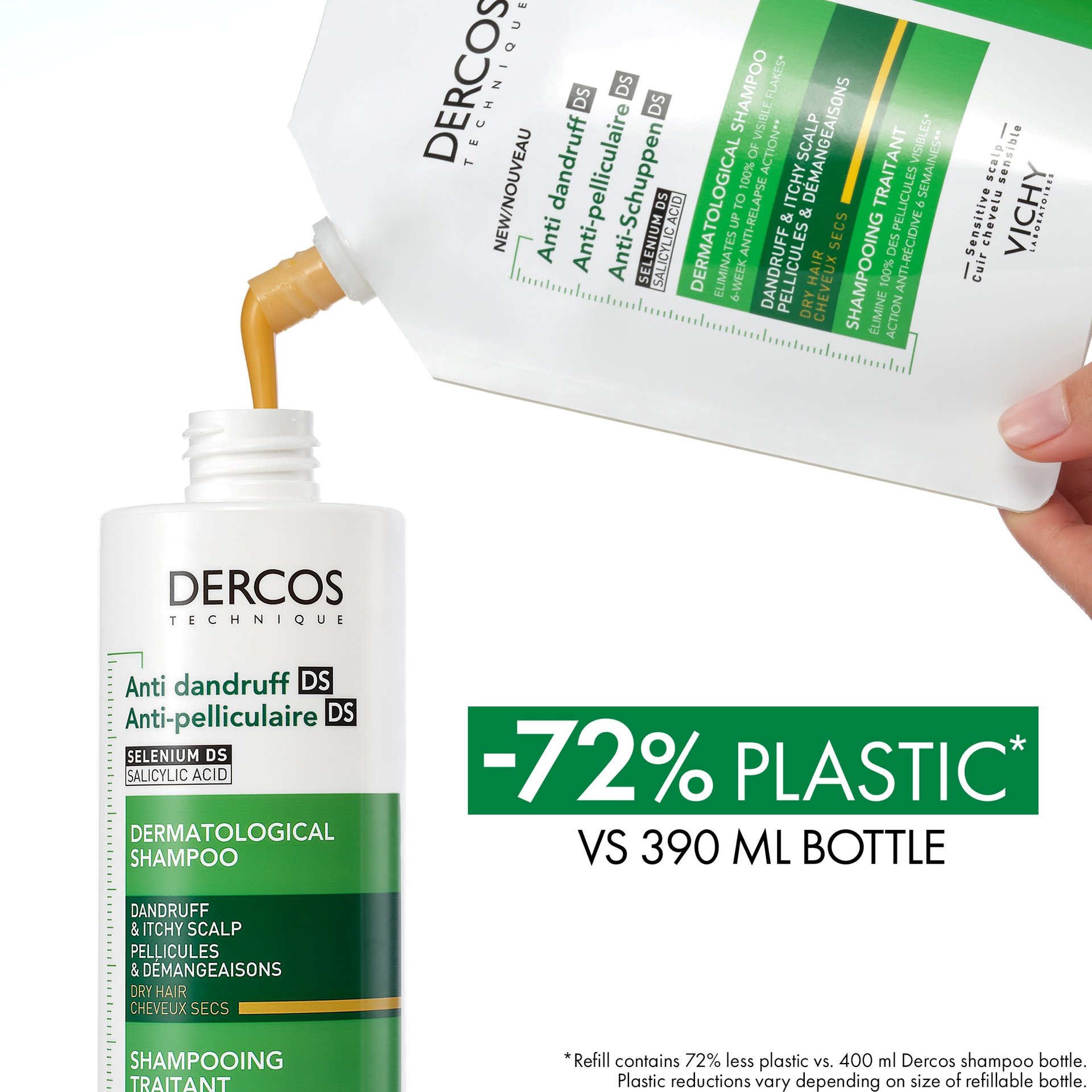 Dercos Anti-Dandruff Shampoo for Dry Hair Refill